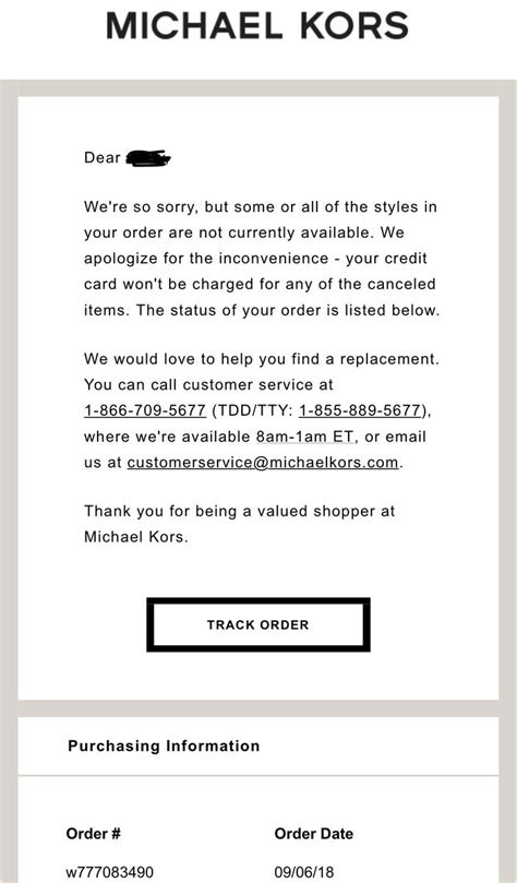 does michael kors cancel orders|cancel Michael Kors online order.